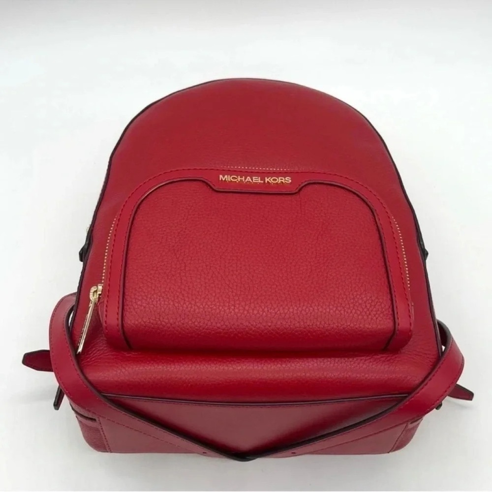 Michael Kors Medium Jaycee Backpack Red/Gold - Picture 8 of 13